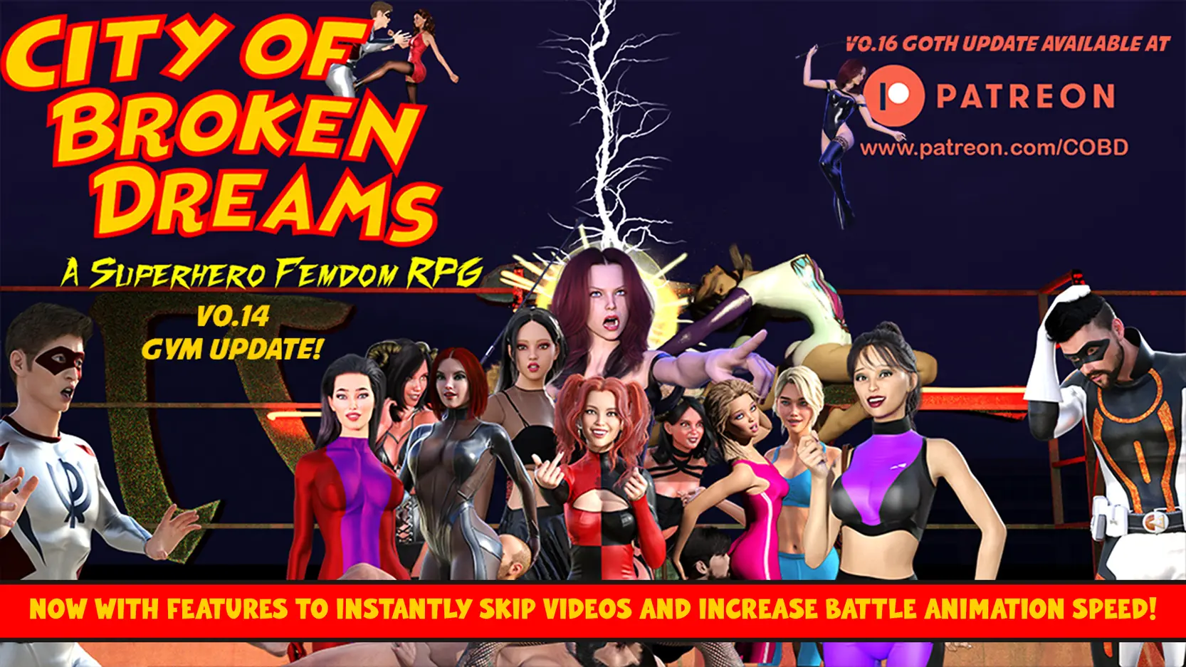 City of Broken Dreams: A Femdom Superhero Game cover